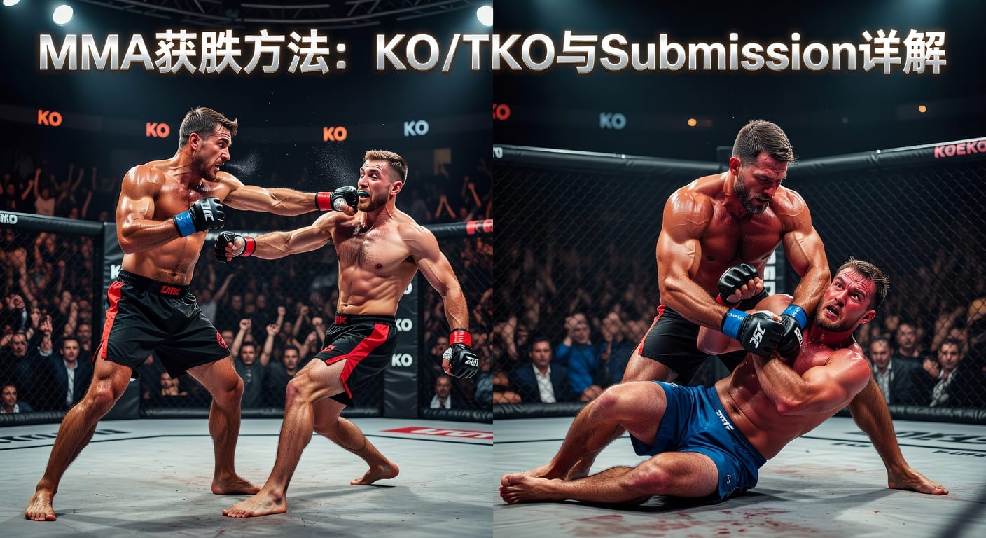 MMA方法 method of victory KO/TKO Submission：赛果路径怎么读